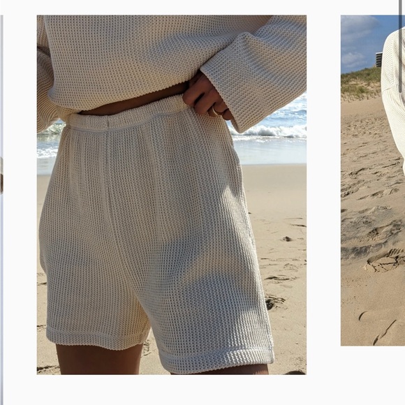 Na Nin Chloe Knit Ribbed Shorts Faded Black Sz Medium NWT - Picture 5 of 10